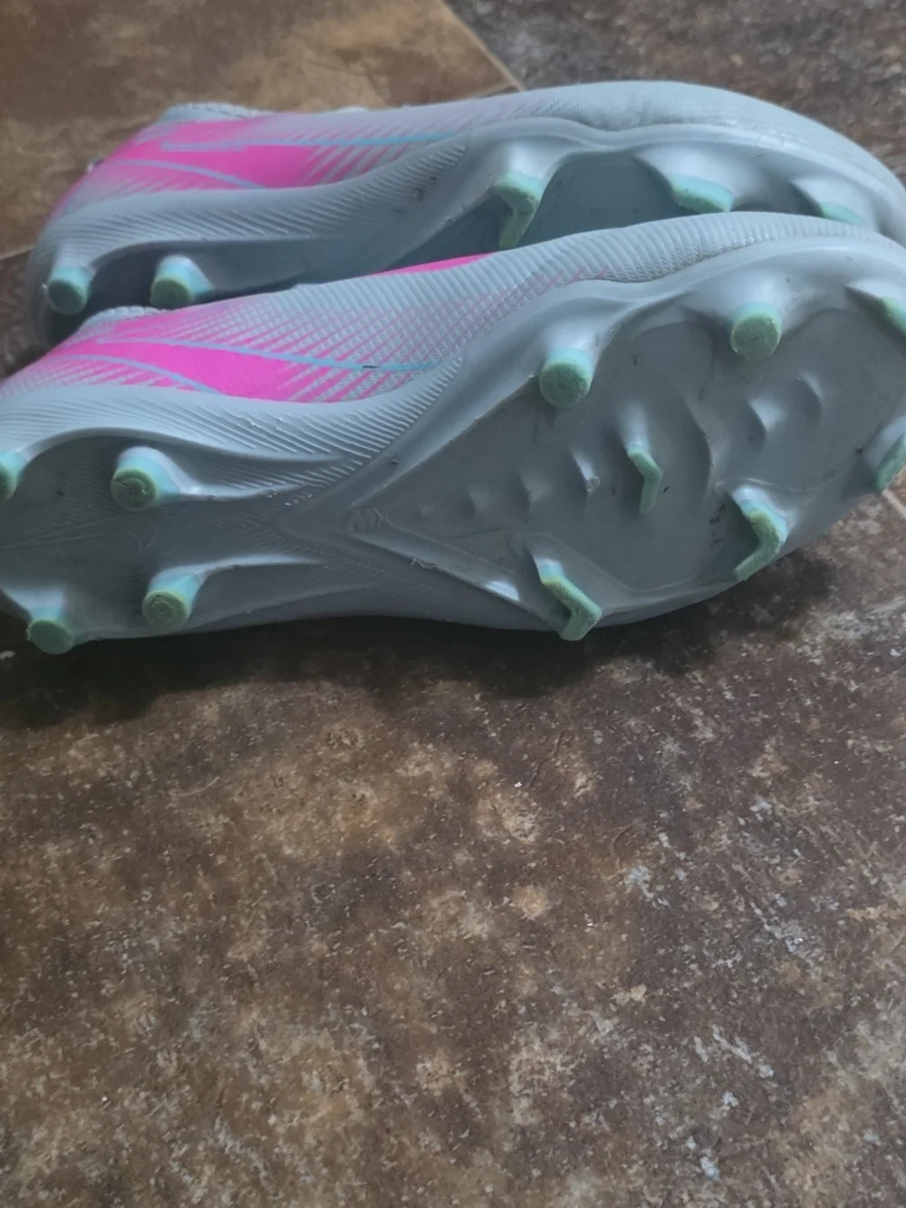 Nike Kids Cleats - Pink and Gray Interior Accents